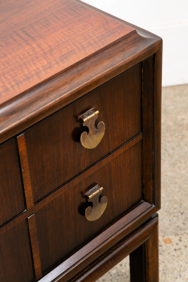 Mid Century Modern Side Table End Nightstand Spade Table Two Drawers Thomasville - Image 7