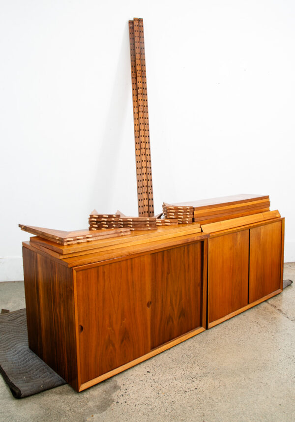 Mid Century Danish Modern Wall Unit Poul Cadovius Cado System Teak 3 Bay Modular