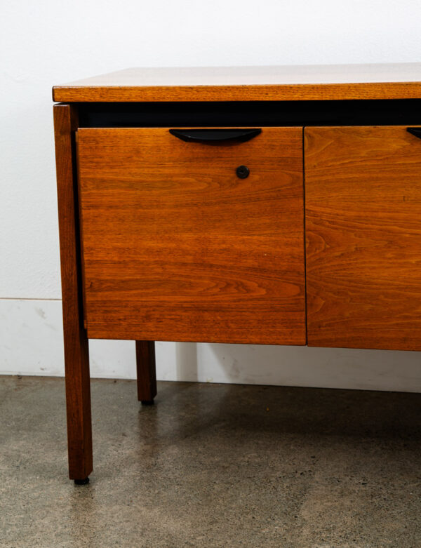 Mid Century Modern Credenza Office Cabinet Jens Risom 4 Drawer Walnut Wood File - Image 8