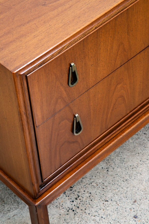Mid Century Modern Chest of Drawers Dresser Walnut 2 Drawer Mt. Airy Vintage Mcm - Image 8