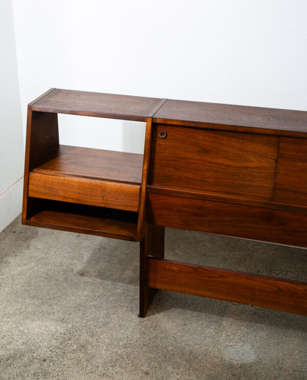 Mid Century Modern Headboard Bed Full Floating Nightstand Milo Baughman Glenn CA - Image 7