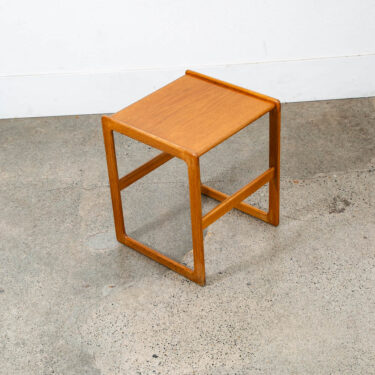 Mid Century Danish Modern Side Table End Square Restored Oak Wood Nightstand NM