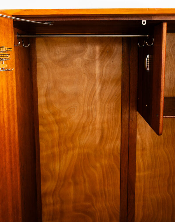 Mid Century Danish Cabinet Custom Armoire Wardrobe Walnut Denmark Drawer Locking - Image 9