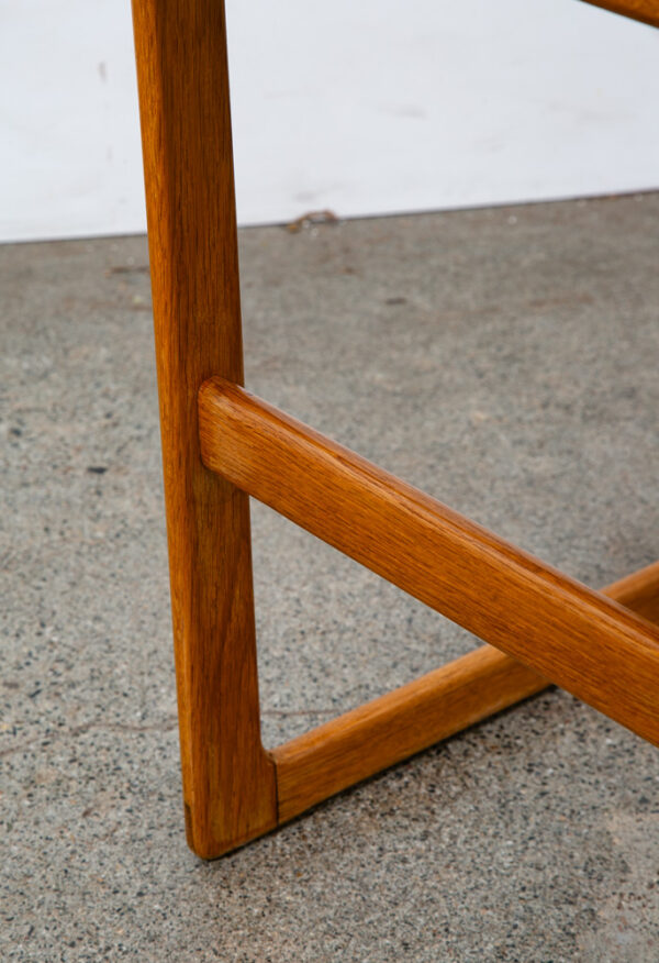 Mid Century Danish Modern Side Table End Square Restored Oak Wood Nightstand NM - Image 7