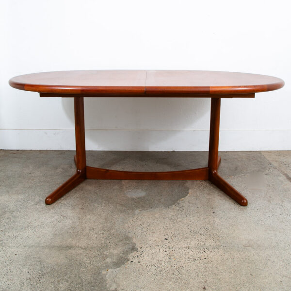 Mid Century Danish Modern Dining Table Solid Teak Accordion Leaf Round Oval Mcm - Image 6