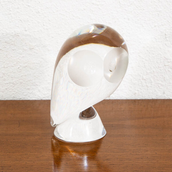 Mid Century Modern Art Glass Owl Figurine Paperweight Clear Signed Steuben - Image 2