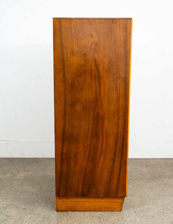 Mid Century Danish Modern Armoire Wardrobe Door Closet Walnut Mirror Mcm Drawers - Image 4