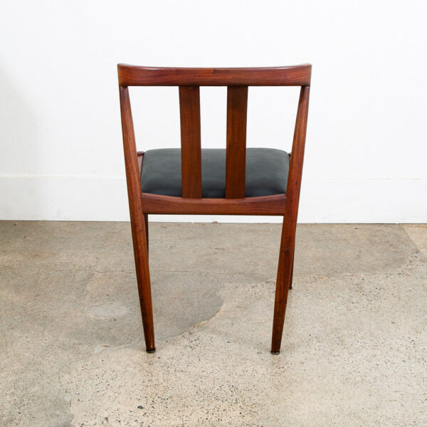 Mid Century Danish Modern Dining Chair Dux Fohlke Ohlsson Black Teak Round Back - Image 8