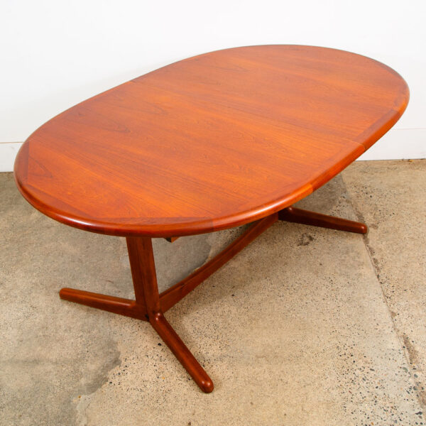Mid Century Danish Modern Dining Table Solid Teak Accordion Leaf Round Oval Mcm