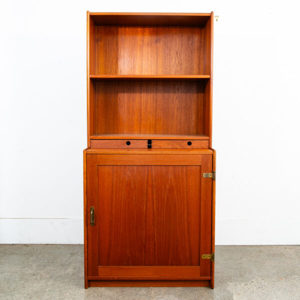 Mid Century Danish Modern Bookshelf Cabinet Teak Shelves Lyby Denmark 27.5" - Image 2