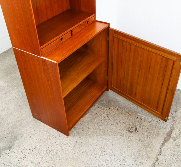 Mid Century Danish Modern Bookshelf Cabinet Teak Shelves Lyby Denmark 27.5" - Image 10