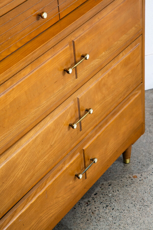 Mid Century Modern Highboy Dresser Solid Wood 5 Drawers LA Period Furniture Mcm - Image 6