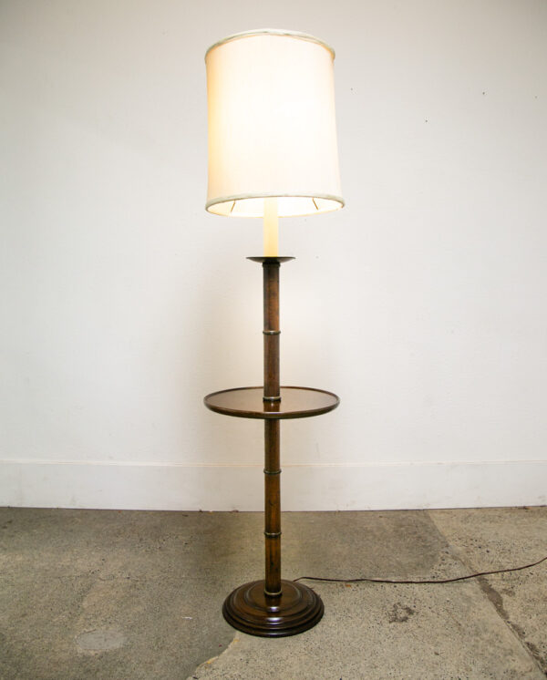 Mid Century Modern Floor Lamp Round Table Solid Wood Lighting MCM Vintage - Image 3