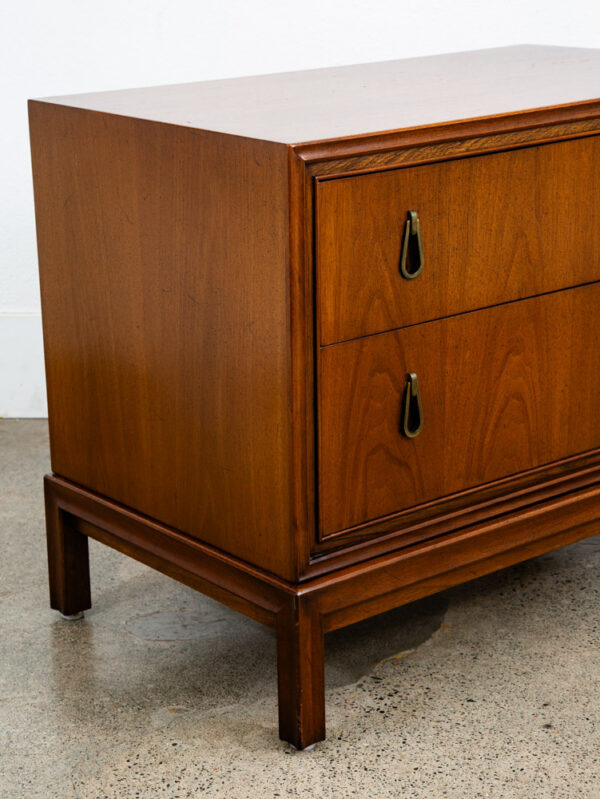 Mid Century Modern Chest of Drawers Dresser Walnut 2 Drawer Mt. Airy Vintage Mcm - Image 12