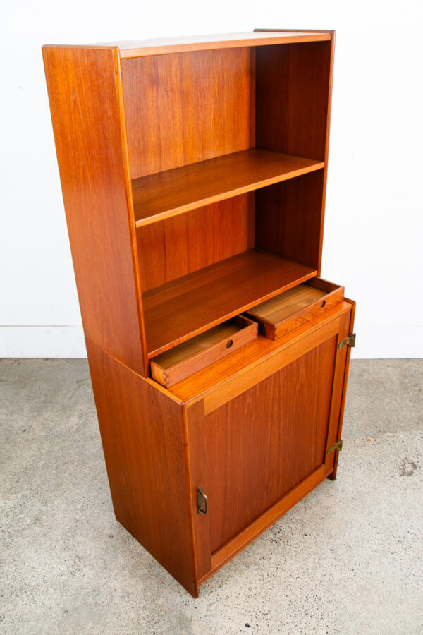 Mid Century Danish Modern Bookshelf Cabinet Teak Shelves Lyby Denmark 27.5" - Image 9