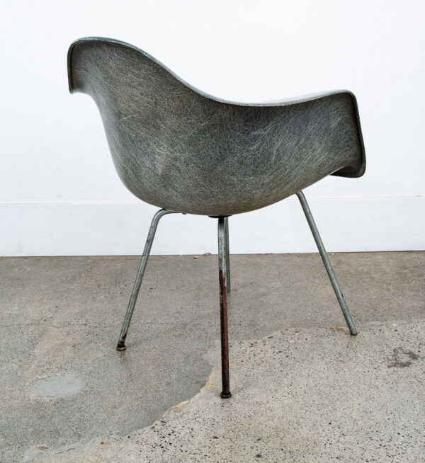 Mid Century Modern Arm Shell SAX Eames Herman Miller Elephant Grey Ropes Edge - Image 4