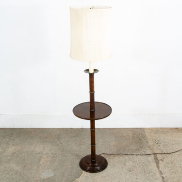 Mid Century Modern Floor Lamp Round Table Solid Wood Lighting MCM Vintage