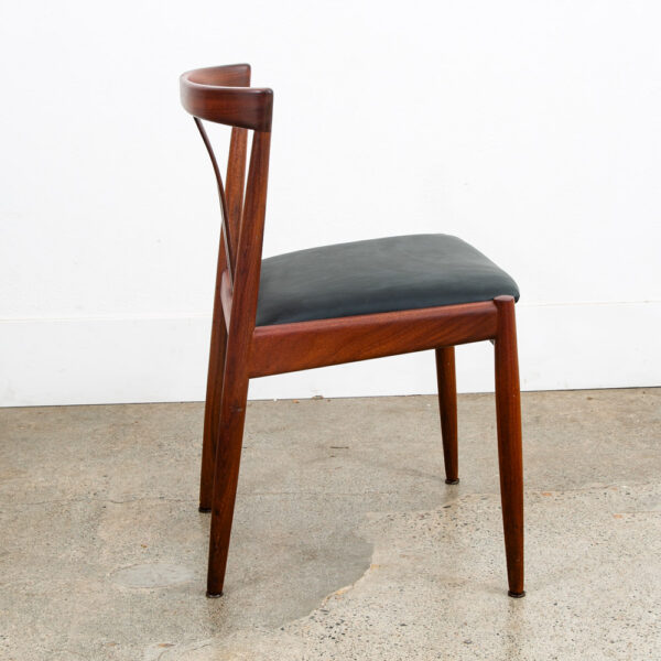 Mid Century Danish Modern Dining Chair Dux Fohlke Ohlsson Black Teak Round Back - Image 3