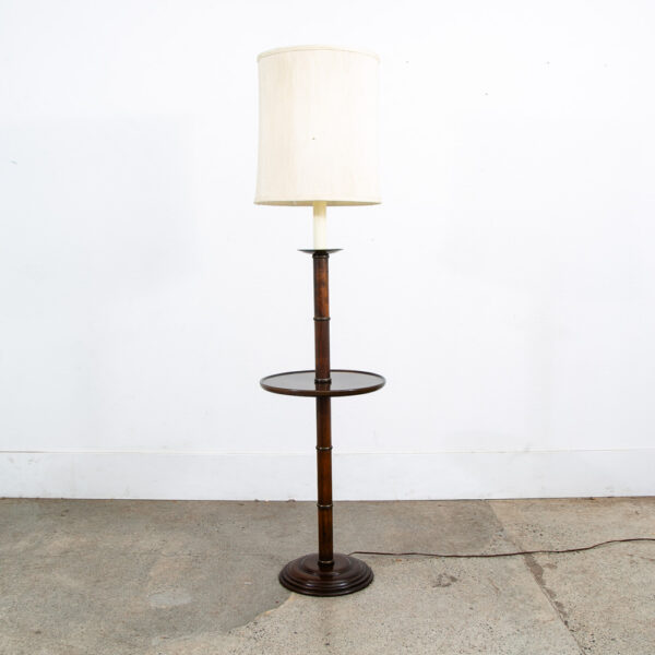 Mid Century Modern Floor Lamp Round Table Solid Wood Lighting MCM Vintage - Image 4