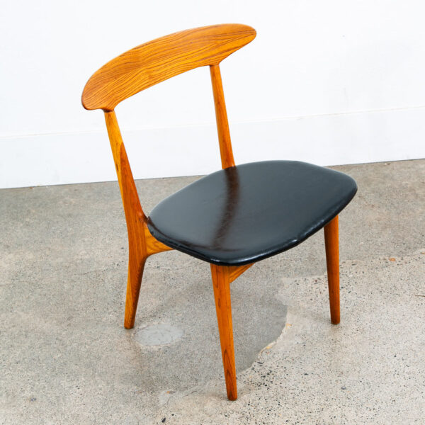 Mid Century Danish Modern Dining Chair Kurt Ostervig Skagen Black Oak Denmark - Image 12