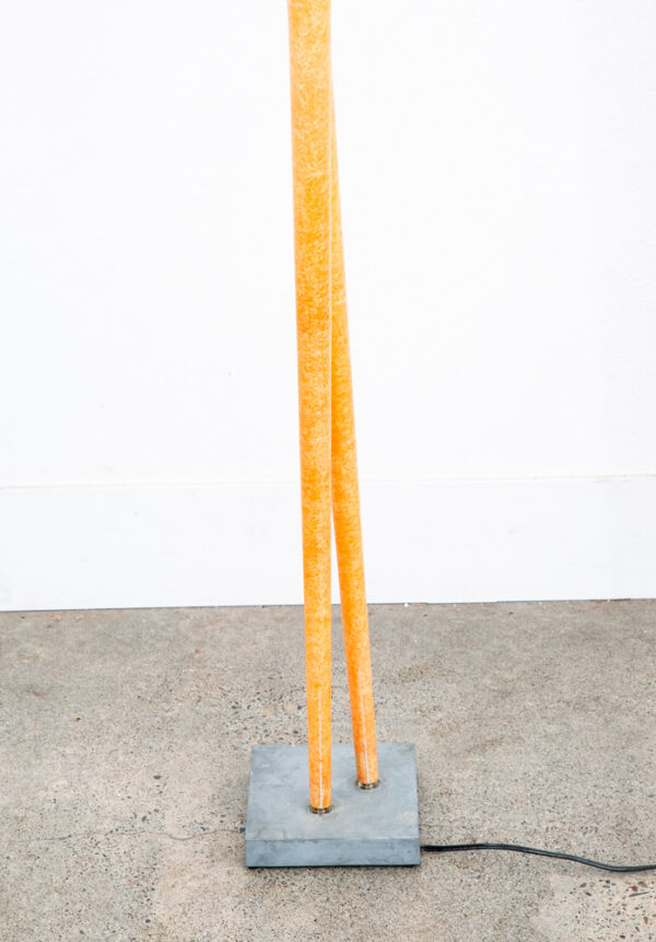 Mid Century Modern Floor Lamp Bamboo 2 light Viabizzuno Italian Fiberglass Tall - Image 4