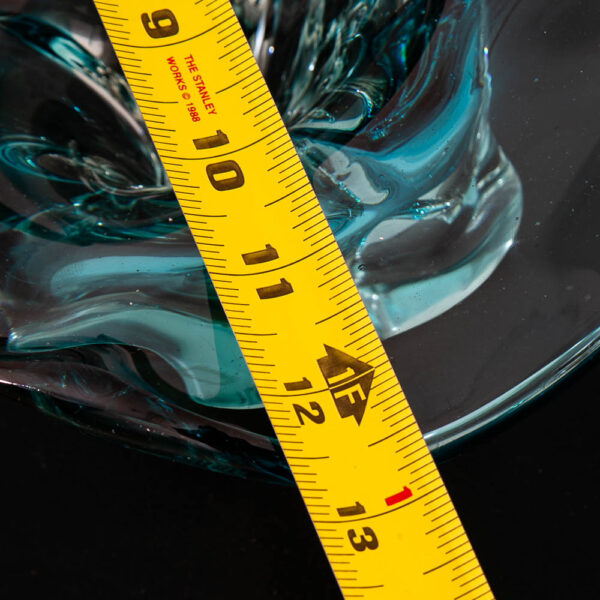 Mid Century Modern Art Glass Vase 2 Tone Teal Blue Murano Seguso Poli Art Studio - Image 11