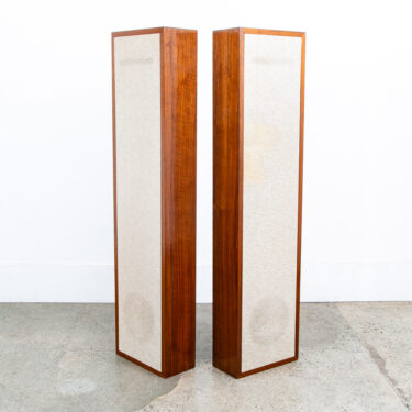 Mid Century Modern Speakers Tall Thin Walnut Wood Oiled Mcm Vintage Custom White