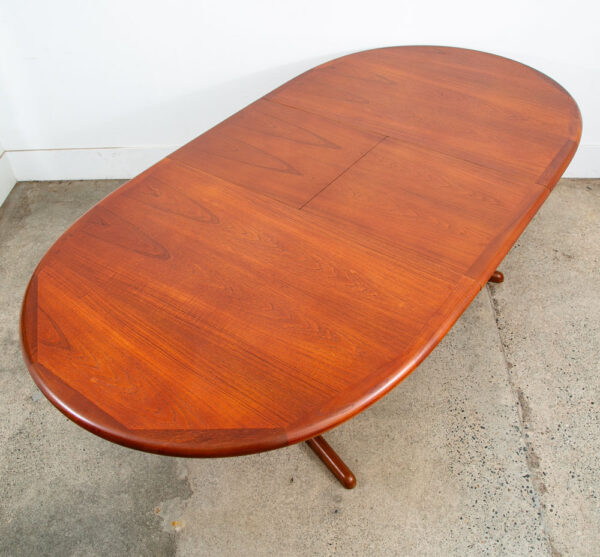 Mid Century Danish Modern Dining Table Solid Teak Accordion Leaf Round Oval Mcm - Image 3