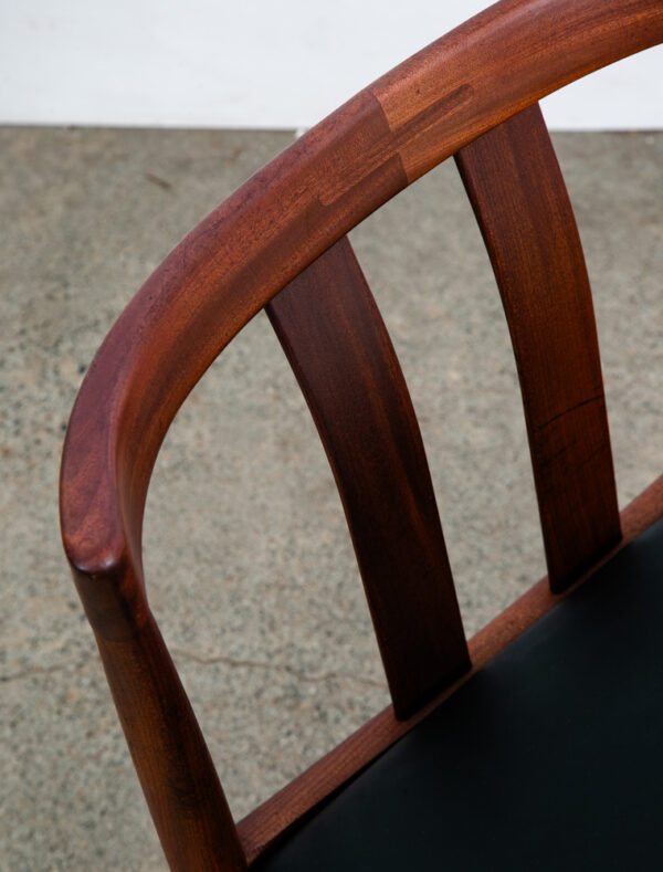 Mid Century Danish Modern Dining Chair Dux Fohlke Ohlsson Black Teak Round Back - Image 11