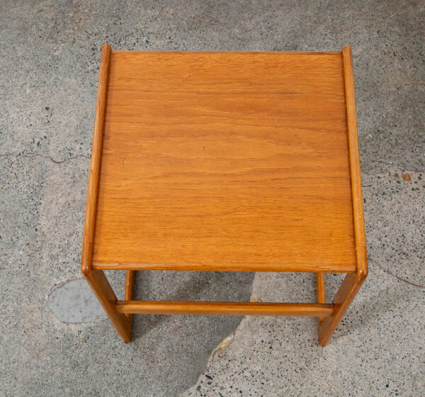 Mid Century Danish Modern Side Table End Square Restored Oak Wood Nightstand NM - Image 5
