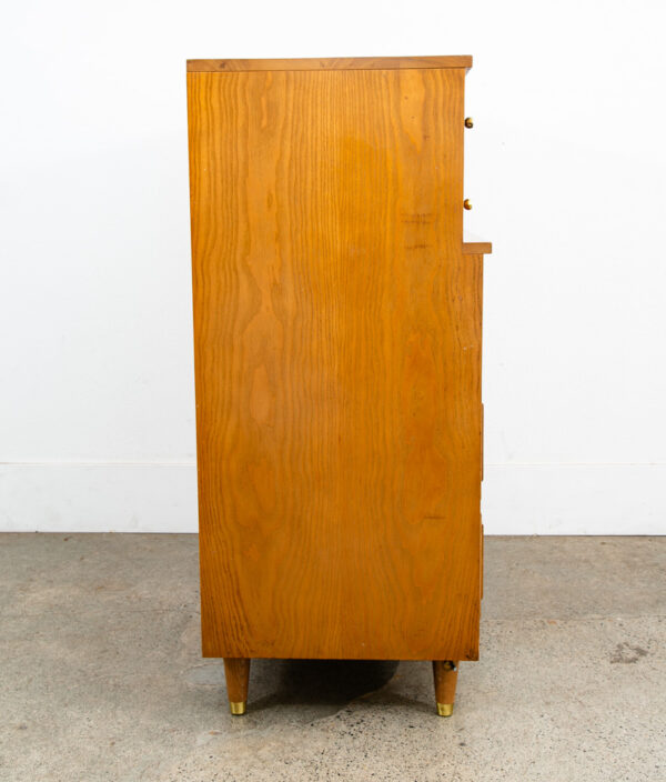Mid Century Modern Highboy Dresser Solid Wood 5 Drawers LA Period Furniture Mcm - Image 4