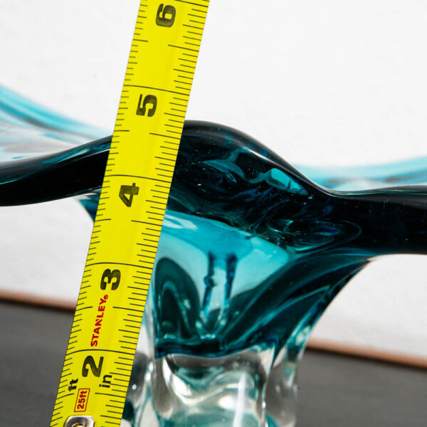 Mid Century Modern Art Glass Vase 2 Tone Teal Blue Murano Seguso Poli Art Studio - Image 10
