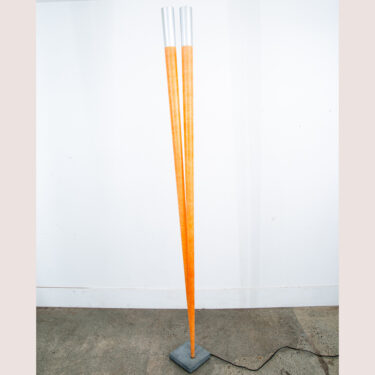 Mid Century Modern Floor Lamp Bamboo 2 light Viabizzuno Italian Fiberglass Tall