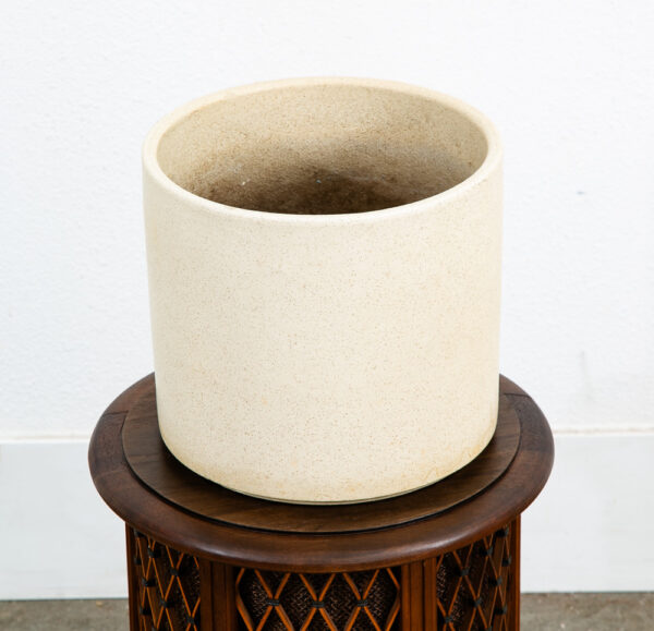 Mid Century Modern Planter AC-10 Speckled White Gainey Ceramic Oatmeal Round Mcm - Image 2