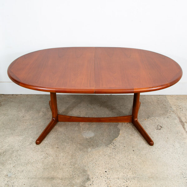 Mid Century Danish Modern Dining Table Solid Teak Accordion Leaf Round Oval Mcm - Image 5
