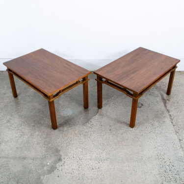 Mid Century Modern End Tables Side Custom Rectangular Walnut Nightstands Vintage