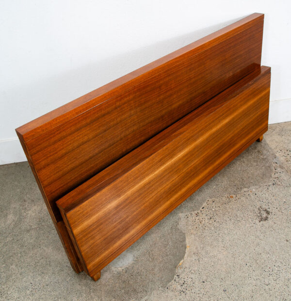 Mid Century Modern Bedframe Full Size Headboard Footboard Walnut Vintage Mcm - Image 6