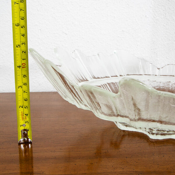 Mid Century Modern Finnish Art Glass Serving Bowl Clear Textured Tauno Wirkkala - Image 9
