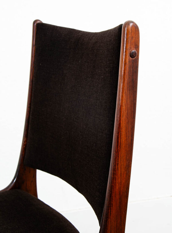 Mid Century Danish Modern Dining Chairs Johannes Andersen Set 5 Rosewood Brown - Image 10