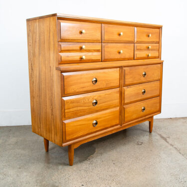 Mid Century Modern Gentlemans Chest Dresser Solid Wood 12 Drawers LA Period