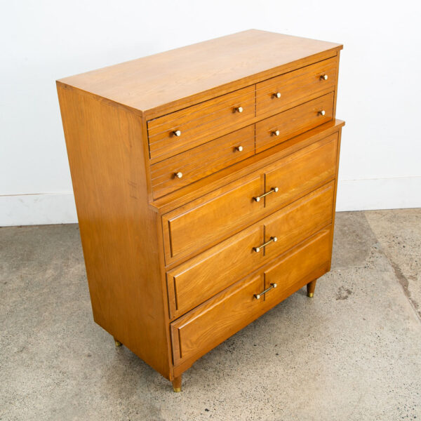 Mid Century Modern Highboy Dresser Solid Wood 5 Drawers LA Period Furniture Mcm - Image 8