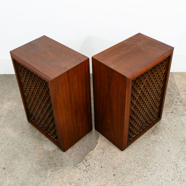 Vintage Speakers Sonics AS-447S 5 Way Walnut Tested Speaker Set Lattice Grills 1 - Image 6