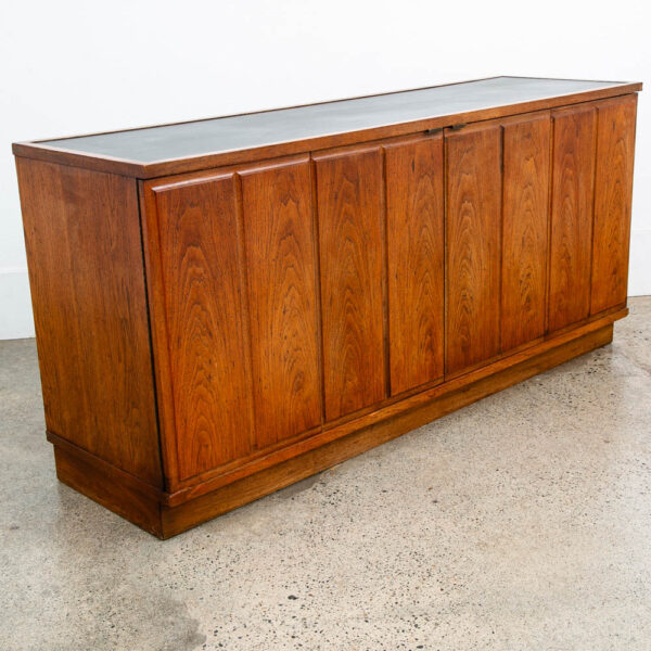 Mid Century Modern Credenza Sideboard Cartwright Founders Black Laminate Cabinet - Image 3