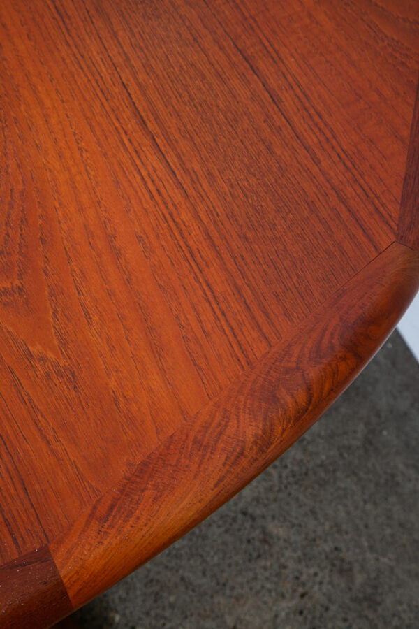 Mid Century Danish Modern Dining Table Solid Teak Accordion Leaf Round Oval Mcm - Image 10