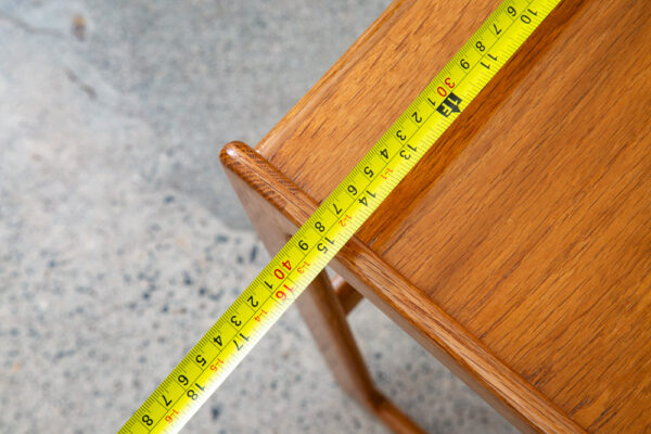 Mid Century Danish Modern Side Table End Square Restored Oak Wood Nightstand NM - Image 10
