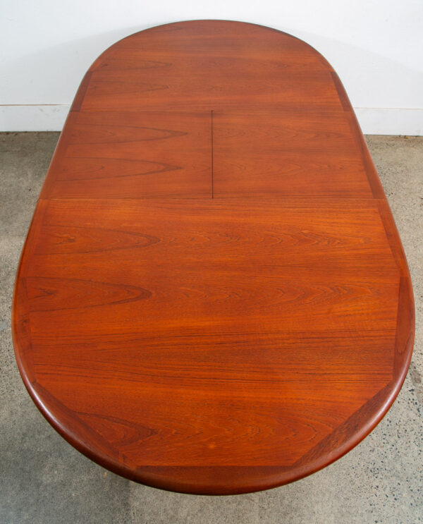 Mid Century Danish Modern Dining Table Solid Teak Accordion Leaf Round Oval Mcm - Image 4