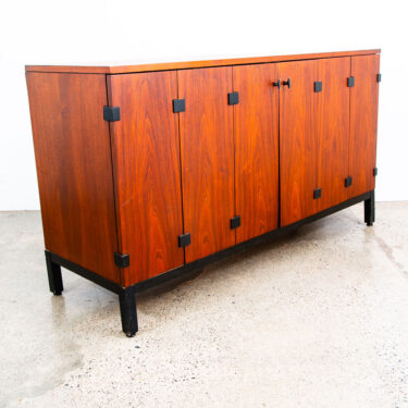 Mid Century Modern Credenza Cabinet Milo Baughman Directional Walnut Black Mcm