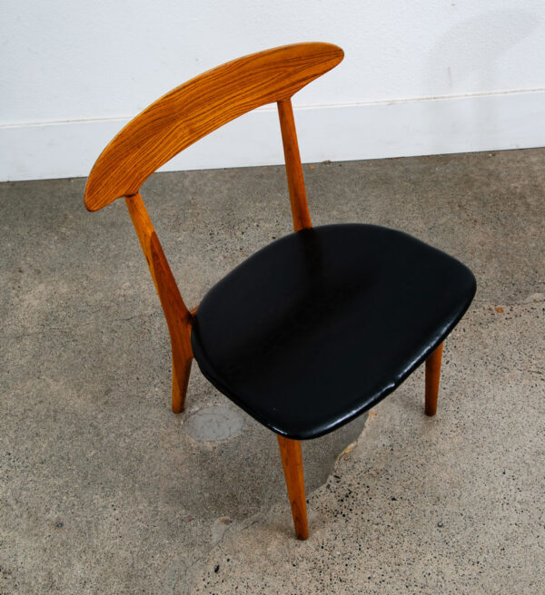 Mid Century Danish Modern Dining Chair Kurt Ostervig Skagen Black Oak Denmark - Image 6