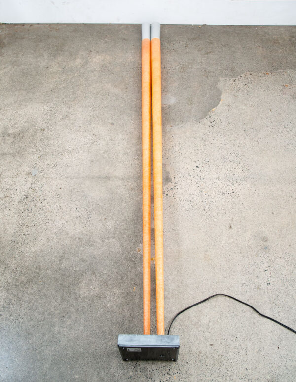 Mid Century Modern Floor Lamp Bamboo 2 light Viabizzuno Italian Fiberglass Tall - Image 2