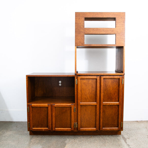Mid Century Modern Audio Cabinet Record Storage Credenza Low 4 Doors Custom Hifi - Image 2